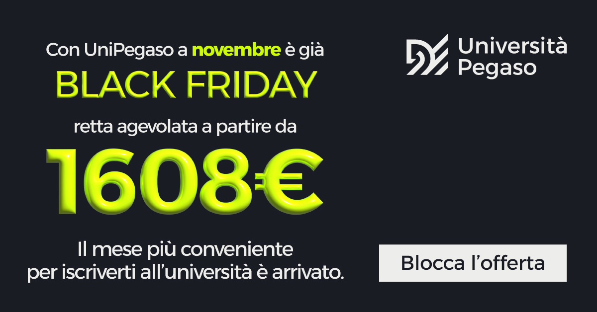 🎓 Università Telematica Pegaso -  Promo di novembre attiva!