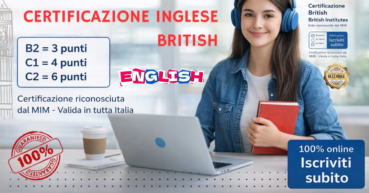 Certificazioni Inglese - B2, C1, C2 Riconosciuta MIM